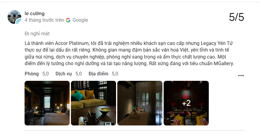 Bài đánh giá thực tế từ Google Maps về Legacy Yên Tử năm 2026 29 danh-gia