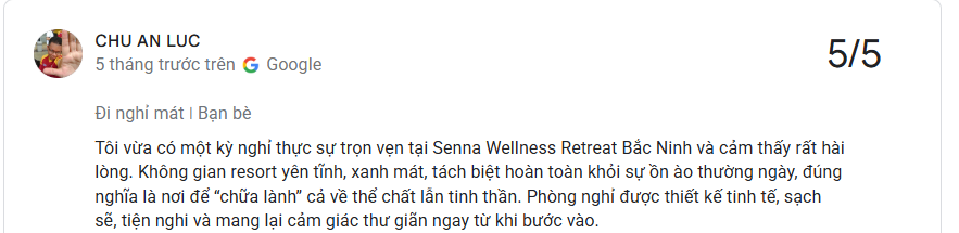 Bài đánh giá thực tế từ Google Maps về Senna Bắc Ninh năm 2026 40 danh-gia