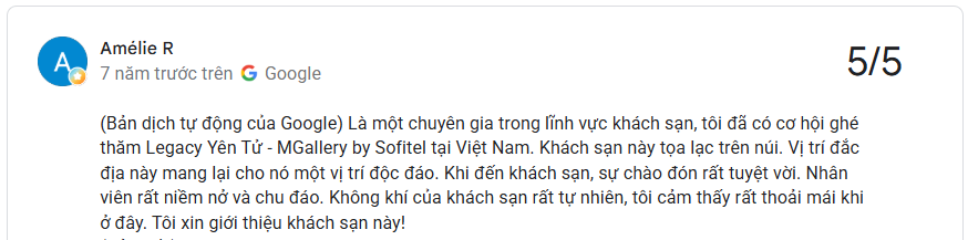 Bài đánh giá thực tế từ Google Maps về Legacy Yên Tử năm 2026 24 danh-gia