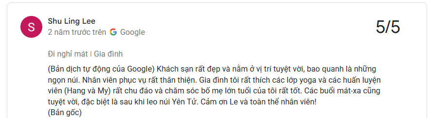 Bài đánh giá thực tế từ Google Maps về Legacy Yên Tử năm 2026 25 danh-gia