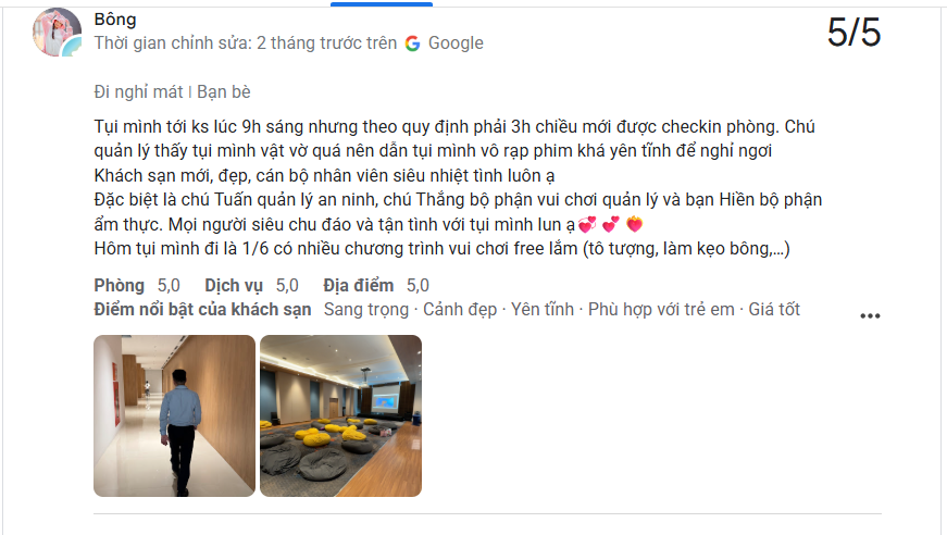 Bài đánh giá về trải nghiệm nghỉ dưỡng tại Dream Dragon Resort trên Google Maps 2026 27 danh-gia-cua-khach-hang